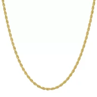 Unisex 14k Gold 2mm Diamond-cut Rope Chain Necklace