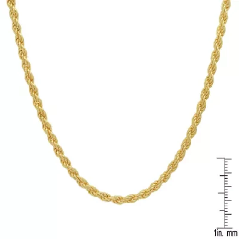 Unisex 14k Gold 2mm Diamond-cut Rope Chain Necklace