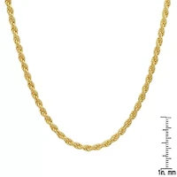 Unisex 14k Gold 2mm Diamond-cut Rope Chain Necklace