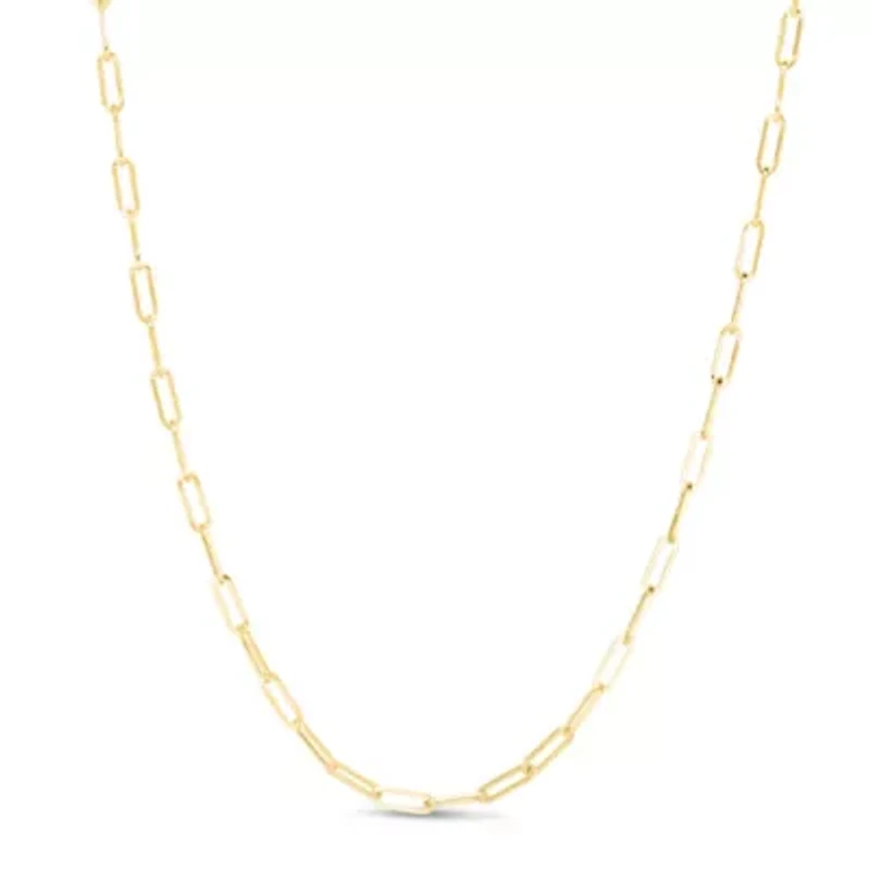14k Gold 3.2mm Paperclip Chain Necklace