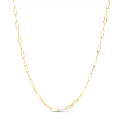 14k Gold 3.2mm Paperclip Chain Necklace