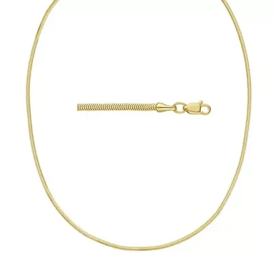 Unisex 14k Gold 2mm Snake Chain Necklace
