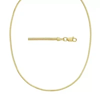 Unisex 14k Gold 2mm Snake Chain Necklace