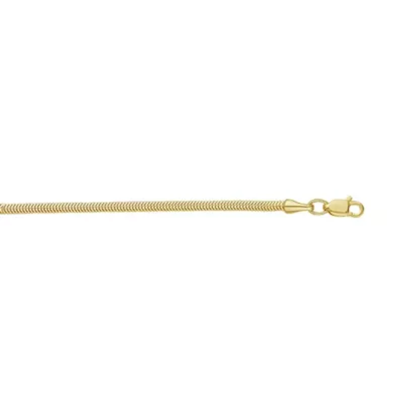 Unisex 14k Gold 2mm Snake Chain Necklace