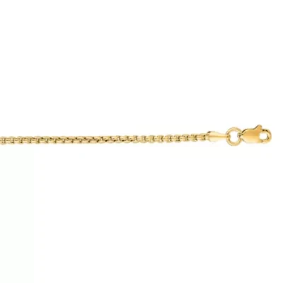 Unisex 14k Gold 1.8mm Round Box Chain Necklace