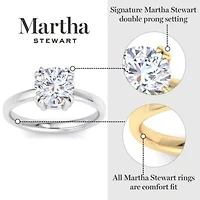 Lab Created Martha Stewart Carat Round Shape Grown Diamond Solitaire Engagement Ring Available 14K White and Yellow Gold
