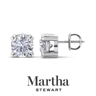 Lab Created 2 Carat Grown Diamond Stud Earrings Available 14 Karat White Or Yellow Gold