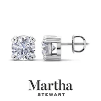 Lab Created 2 Carat Grown Diamond Stud Earrings Available 14 Karat White Or Yellow Gold
