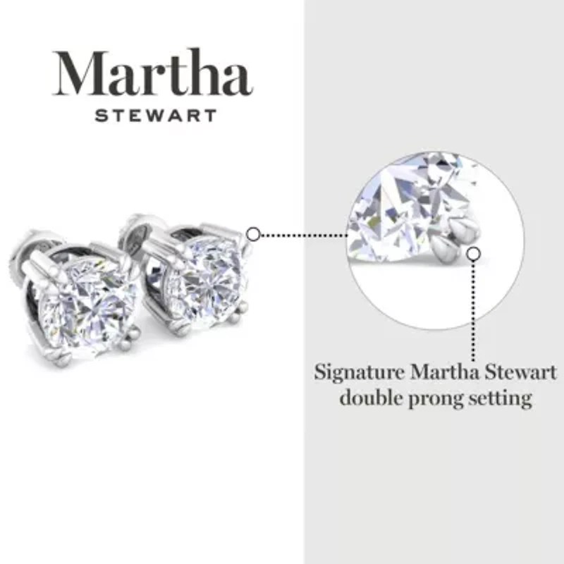 Lab Created 2 Carat Grown Diamond Stud Earrings Available 14 Karat White Or Yellow Gold
