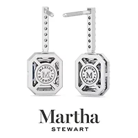 Lab Created Martha Stewart 2 1/2 Carat Emerald Cut Grown Diamond Drop Earrings Available 14 Karat White Or Yellow Gold