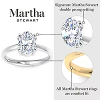 Lab Created Martha Stewart Carat Oval Shape Grown Diamond Solitaire Engagement Ring Available 14K White and Yellow Gold