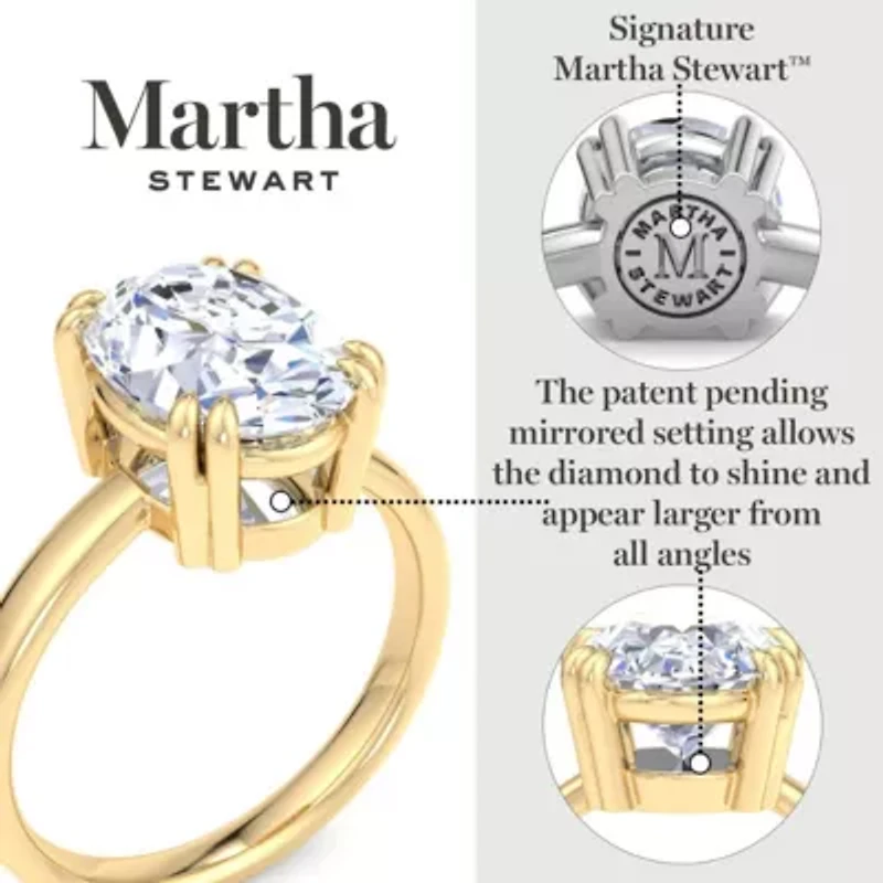 Lab Created Martha Stewart Carat Oval Shape Grown Diamond Solitaire Engagement Ring Available 14K White and Yellow Gold
