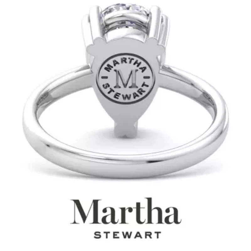 Lab Created Martha Stewart Carat Pear Shape Grown Diamond Solitaire Engagement Ring Available 14K White and Yellow Gold