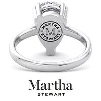 Lab Created Martha Stewart Carat Pear Shape Grown Diamond Solitaire Engagement Ring Available 14K White and Yellow Gold