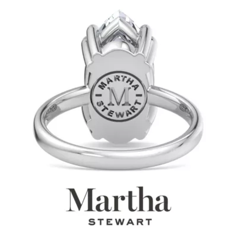 Lab Created Martha Stewart Carat Marquise Shape Grown Diamond Solitaire Engagement Ring Available 14K White and Yellow Gold