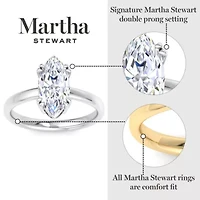 Lab Created Martha Stewart Carat Marquise Shape Grown Diamond Solitaire Engagement Ring Available 14K White and Yellow Gold