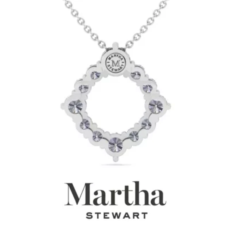 Lab Created Martha Stewart 4 Carat Grown Diamond Circle Necklace Available 14K White and Yellow Gold