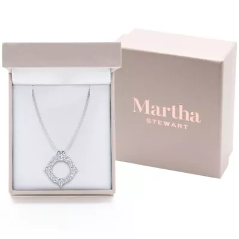Lab Created Martha Stewart 4 Carat Grown Diamond Circle Necklace Available 14K White and Yellow Gold