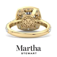 Lab Created 4 Carat Cushion Cut Grown Diamond Halo Engagement Ring Available 14K White and Yellow Gold