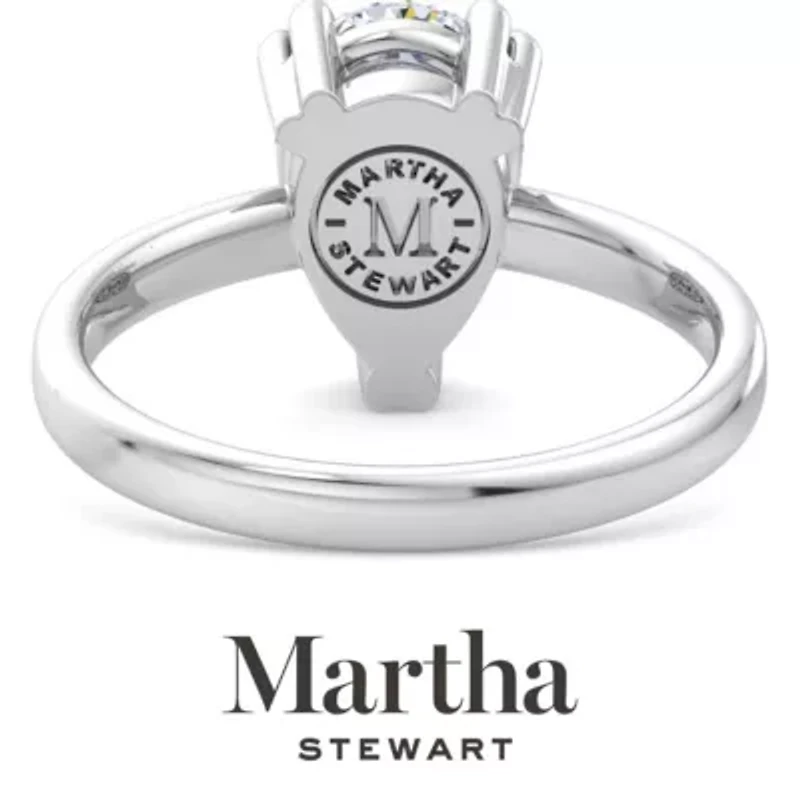 Lab Created Martha Stewart Carat Pear Shape Grown Diamond Solitaire Engagement Ring Available 14K White and Yellow Gold