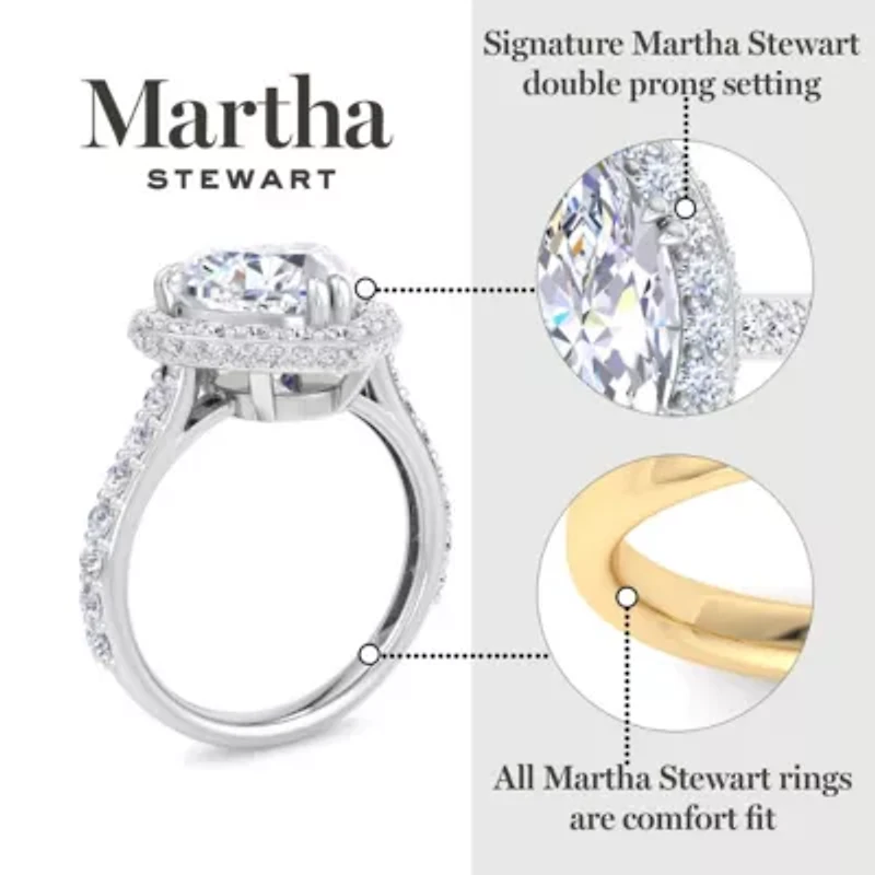 Lab Created Martha Stewart 4 Carat Marquise Shape Grown Diamond Hidden Halo Engagement Ring Available 14K White and Yellow Gold