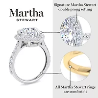 Lab Created Martha Stewart 4 Carat Marquise Shape Grown Diamond Hidden Halo Engagement Ring Available 14K White and Yellow Gold
