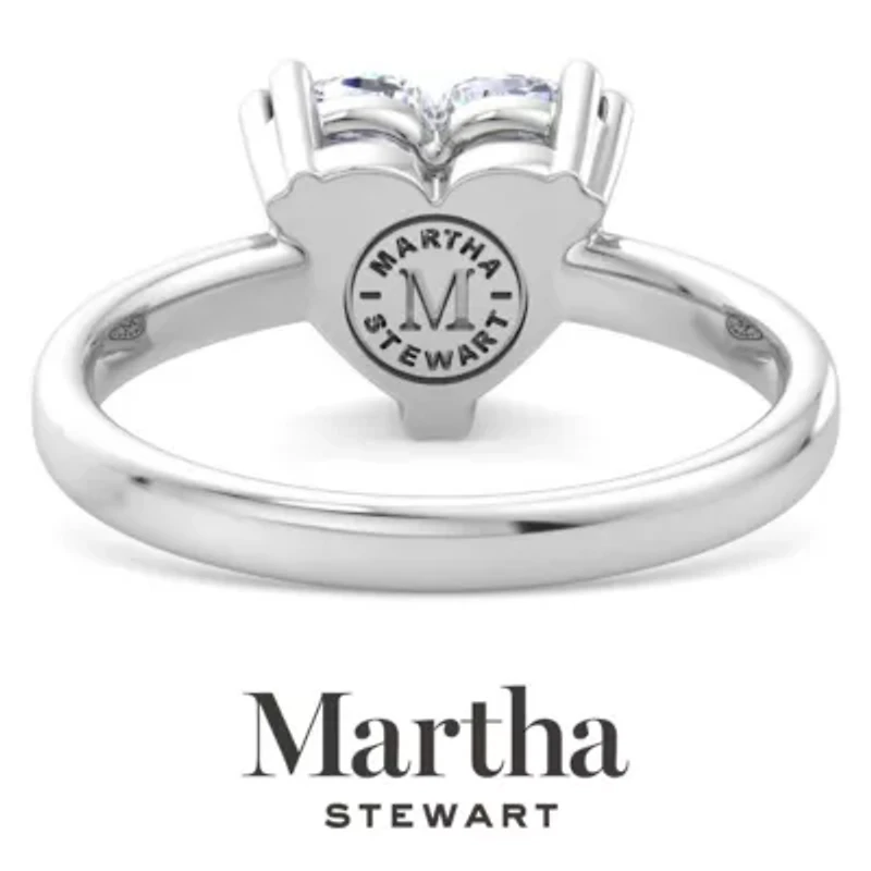 Lab Created Martha Stewart Carat Heart Shape Grown Diamond Solitaire Engagement Ring Available 14K White and Yellow Gold