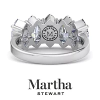 Lab Created Martha Stewart 3 Carat Round Grown Diamond Five Stone Engagement Ring Available 14K White and Yellow Gold