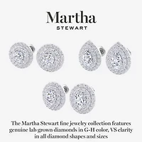 Lab Created Martha Stewart 4 Carat Grown Diamond Halo Stud Earrings Available 14 Karat White Or Yellow Gold