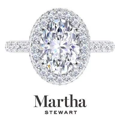 Lab Created Martha Stewart 4 Carat Princess Cut Grown Diamond Hidden Halo Engagement Ring Available 14K White and Yellow Gold