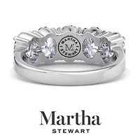 Lab Created Martha Stewart 3 Carat Oval Shape Grown Diamond Five Stone Engagement Ring Available 14K White and Yellow Gold