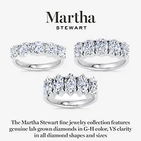 Lab Created Martha Stewart 3 Carat Oval Shape Grown Diamond Five Stone Engagement Ring Available 14K White and Yellow Gold