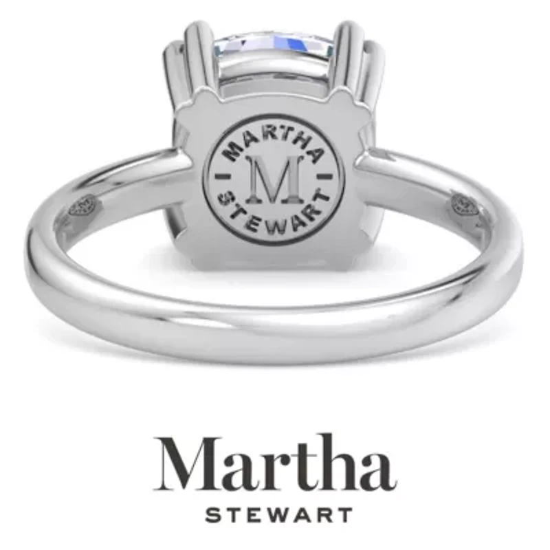 Lab Created Martha Stewart Carat Cushion Cut Grown Diamond Solitaire Engagement Ring Available 14K White and Yellow Gold