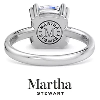 Lab Created Martha Stewart Carat Cushion Cut Grown Diamond Solitaire Engagement Ring Available 14K White and Yellow Gold