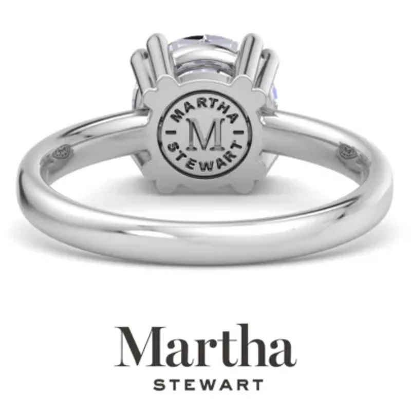 Lab Created Martha Stewart Carat Round Shape Grown Diamond Solitaire Engagement Ring Available 14K White and Yellow Gold
