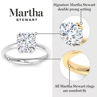 Lab Created Martha Stewart Carat Round Shape Grown Diamond Solitaire Engagement Ring Available 14K White and Yellow Gold