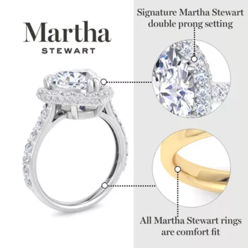 Lab Created Martha Stewart 4 Carat Marquise Shape Grown Diamond Hidden Halo Engagement Ring Available 14K White and Yellow Gold