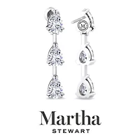 Lab Created 3 Carat Pear Shape Grown Diamond Drop Earrings Available 14 Karat White Or Yellow Gold