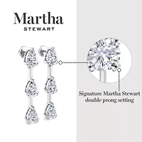 Lab Created 3 Carat Pear Shape Grown Diamond Drop Earrings Available 14 Karat White Or Yellow Gold