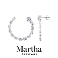 Lab Created Martha Stewart 3 Carat Grown Diamond Hoop Earrings Available 14 Karat White Or Yellow Gold