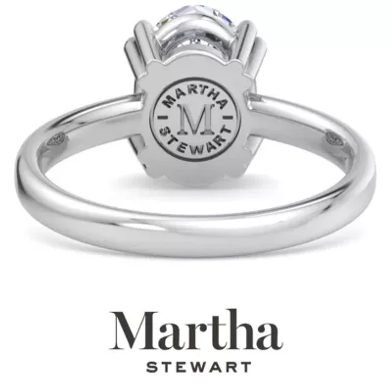 Lab Created Martha Stewart Carat Oval Shape Grown Diamond Solitaire Engagement Ring Available 14K White and Yellow Gold
