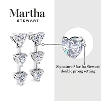 Lab Created Martha Stewart Carat Heart Shape Grown Diamond Drop Earrings Available 14 Karat White Or Yellow Gold