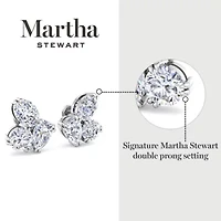 Lab Created Martha Stewart 3 Carat Grown Diamond Cluster Stud Earrings Available 14 Karat White Or Yellow Gold