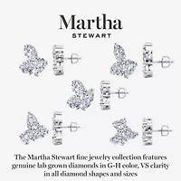 Lab Created Martha Stewart 3 Carat Grown Diamond Cluster Stud Earrings Available 14 Karat White Or Yellow Gold