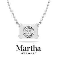 Lab Created Martha Stewart Carat Emerald Cut Grown Diamond Solitaire Necklace Available 14K White and Yellow Gold