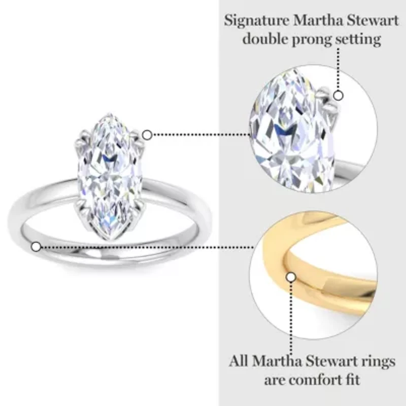 Lab Created 2 Carat Marquise Shape Grown Diamond Solitaire Engagement Ring Available 14K White and Yellow Gold