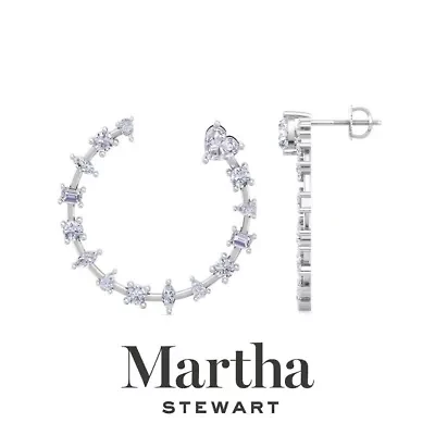 Lab Created Martha Stewart 3 Carat Grown Diamond Fancy Hoop Earrings Available 14 Karat White Or Yellow Gold