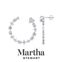 Lab Created Martha Stewart 3 Carat Grown Diamond Fancy Hoop Earrings Available 14 Karat White Or Yellow Gold