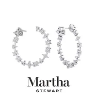 Lab Created Martha Stewart 3 Carat Grown Diamond Fancy Hoop Earrings Available 14 Karat White Or Yellow Gold