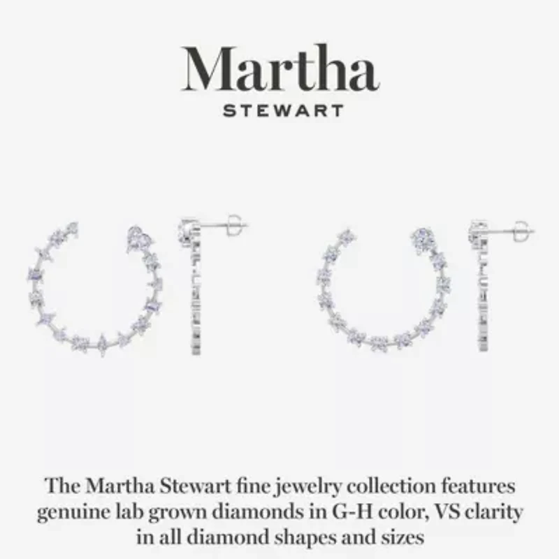 Lab Created Martha Stewart 3 Carat Grown Diamond Fancy Hoop Earrings Available 14 Karat White Or Yellow Gold